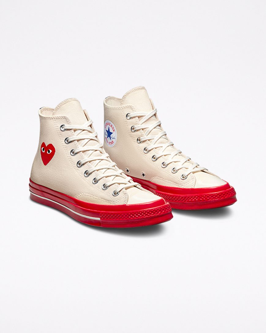 Women's Converse x Comme des Garçons PLAY Chuck 70 High Top Shoes Red | AU 38CE4V